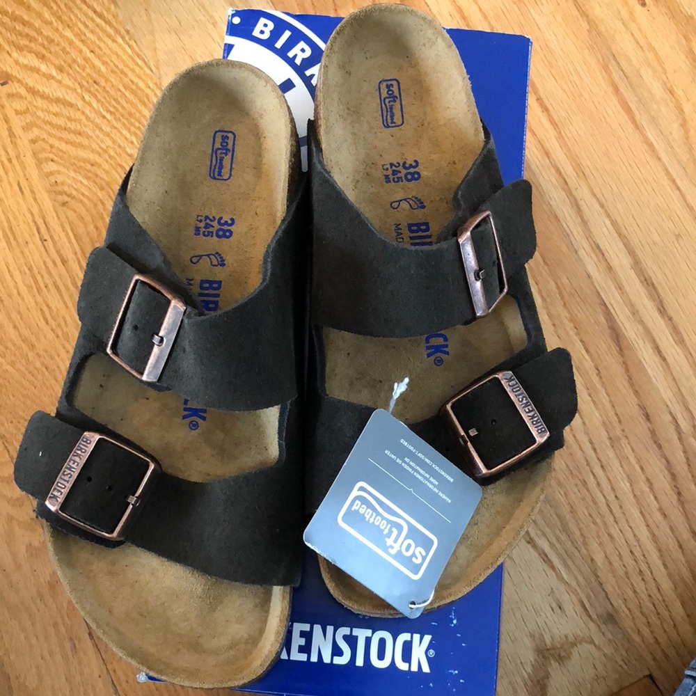 BIRKENSTOCK ARIZONA BS soft sole suede leather sandals shoes Mocha 38 7 5